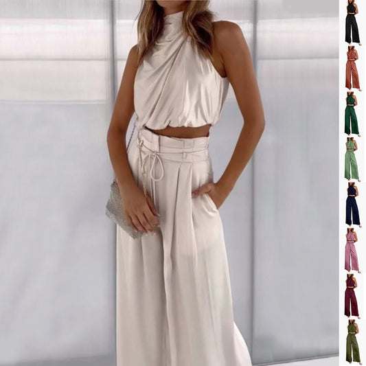 Completo Estivo 2 Pezzi - Top Corto e Pantaloni a Gamba Larga