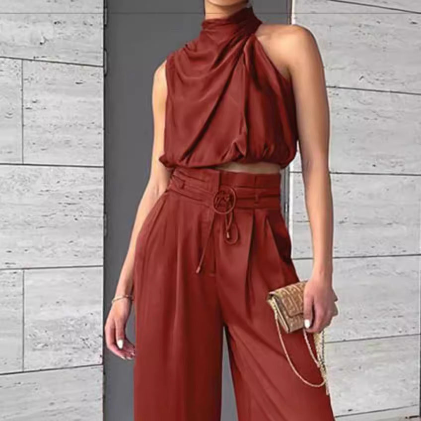 Completo Estivo 2 Pezzi - Top Corto e Pantaloni a Gamba Larga