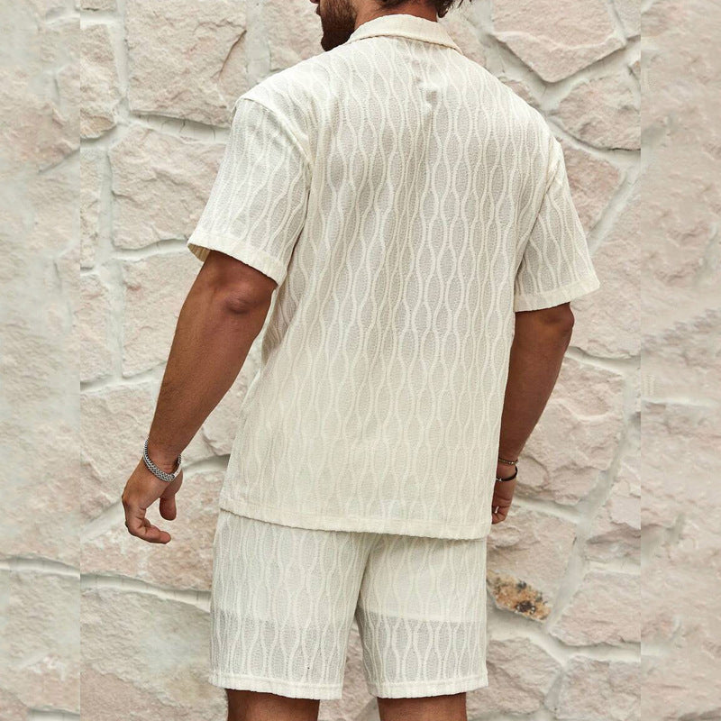 Completo Estivo da Uomo - Camicia e Shorts in Cotone Leggero