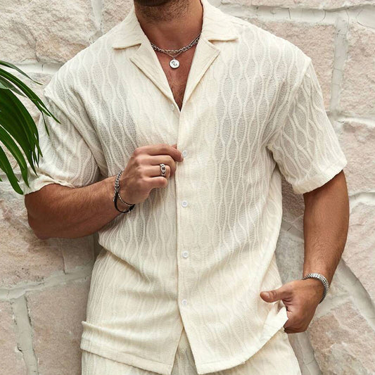 Completo Estivo da Uomo - Camicia e Shorts in Cotone Leggero