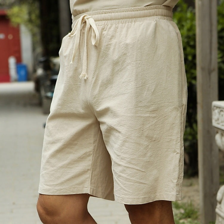 Pantaloni Cropped Stile Cinese - Cotone e Lino Uomo