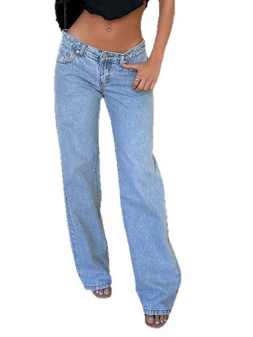 Pantaloni Donna a Gamba Larga - Jeans Casual Vita Alta