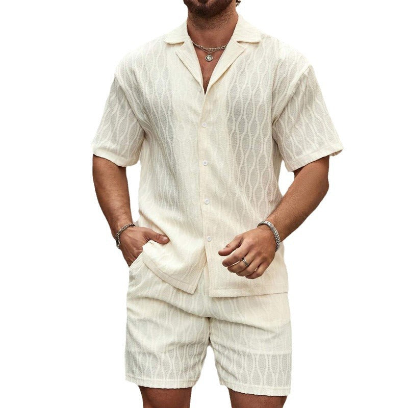 Completo Estivo da Uomo - Camicia e Shorts in Cotone Leggero