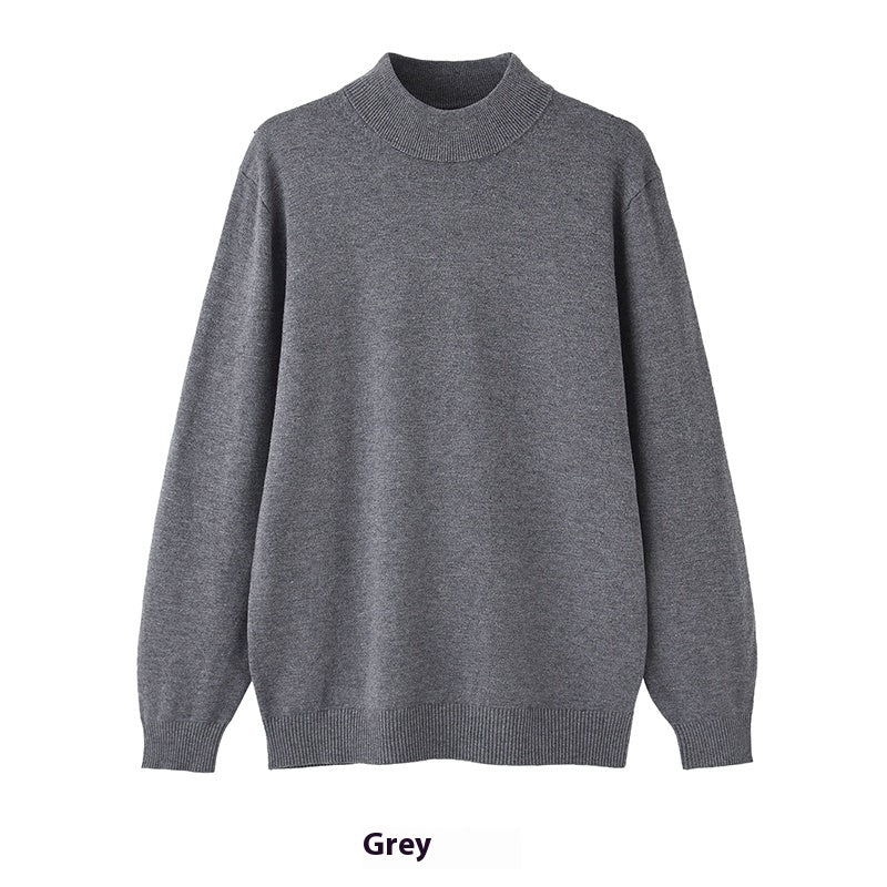 Maglia Uomo Manica Lunga Collo Alto - Stile Casual Largo