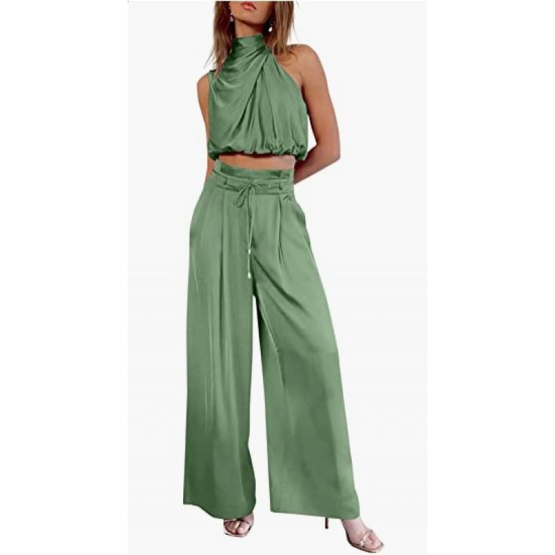 Completo Estivo 2 Pezzi - Top Corto e Pantaloni a Gamba Larga