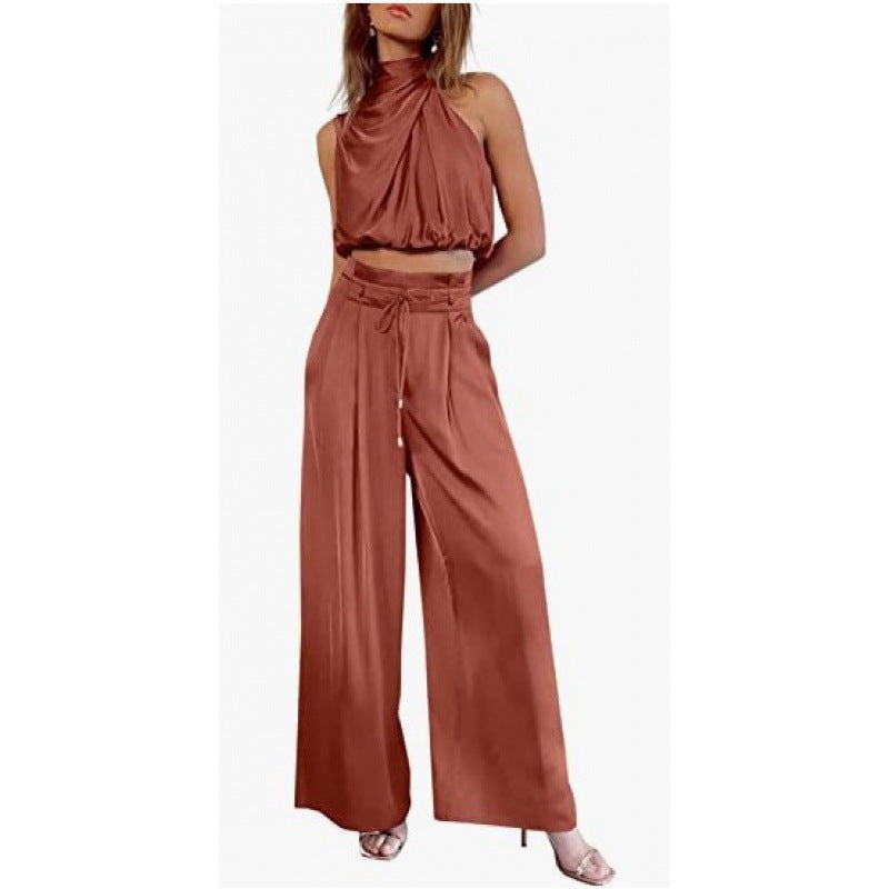 Completo Estivo 2 Pezzi - Top Corto e Pantaloni a Gamba Larga